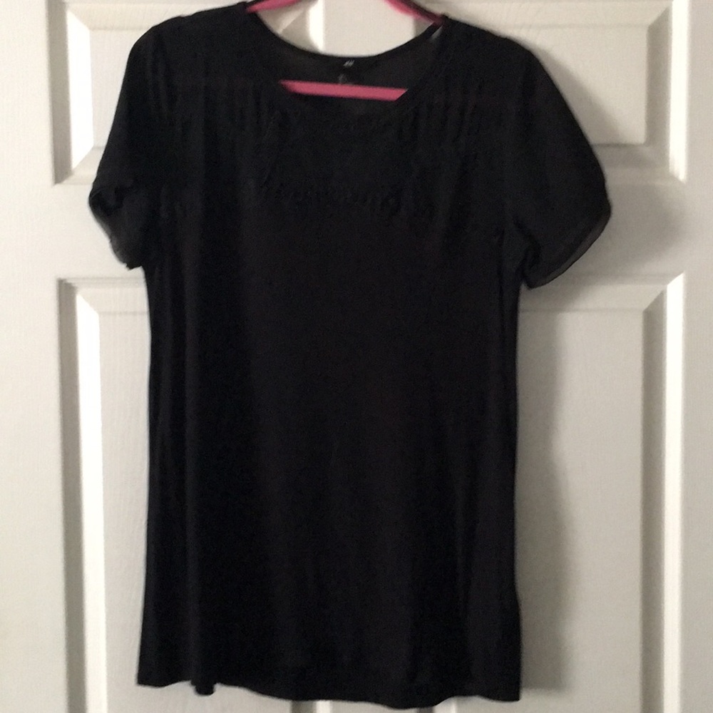 H&M rayon sheer shoulder blouse - large